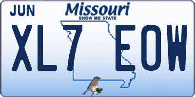 MO license plate XL7E0W