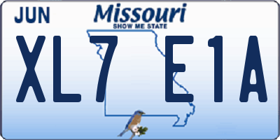 MO license plate XL7E1A