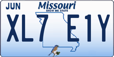 MO license plate XL7E1Y