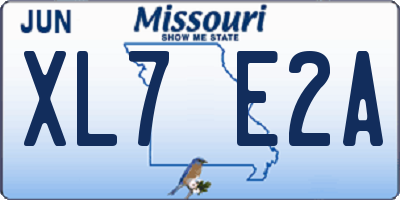 MO license plate XL7E2A