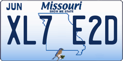 MO license plate XL7E2D