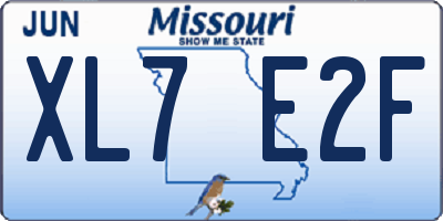 MO license plate XL7E2F
