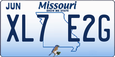 MO license plate XL7E2G