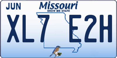 MO license plate XL7E2H