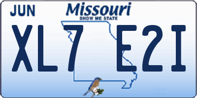 MO license plate XL7E2I