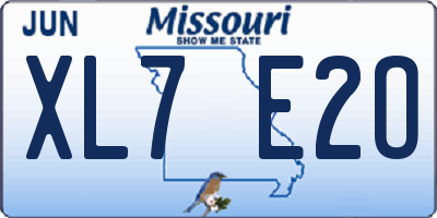 MO license plate XL7E2O