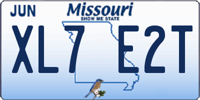MO license plate XL7E2T