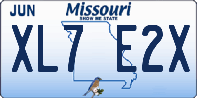 MO license plate XL7E2X