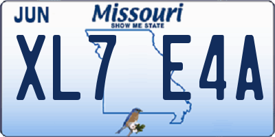 MO license plate XL7E4A