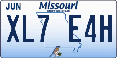 MO license plate XL7E4H