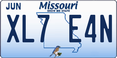 MO license plate XL7E4N