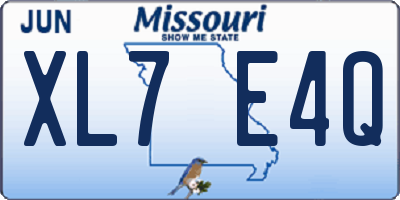 MO license plate XL7E4Q