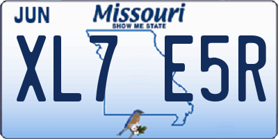 MO license plate XL7E5R