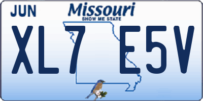 MO license plate XL7E5V