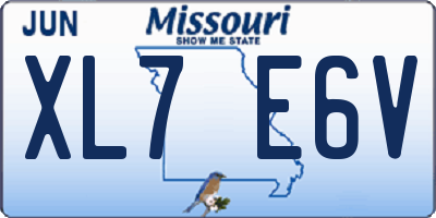MO license plate XL7E6V