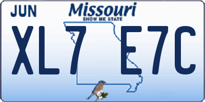 MO license plate XL7E7C