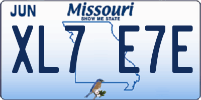 MO license plate XL7E7E