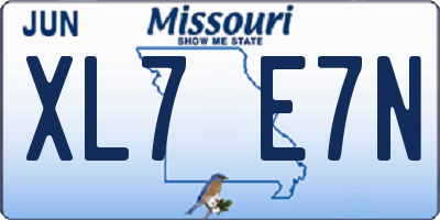 MO license plate XL7E7N