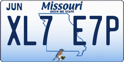 MO license plate XL7E7P