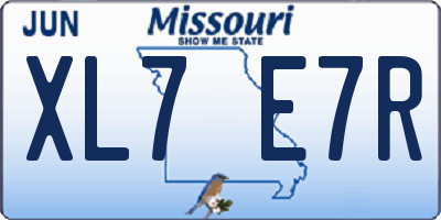 MO license plate XL7E7R