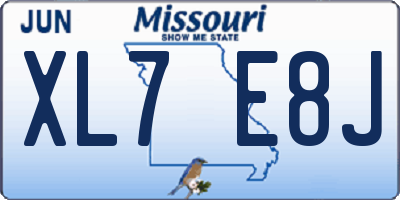 MO license plate XL7E8J