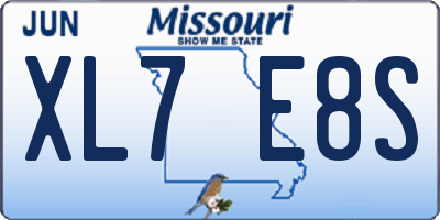MO license plate XL7E8S