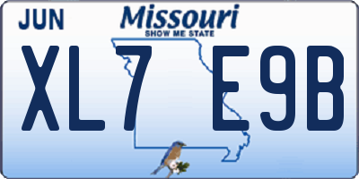 MO license plate XL7E9B