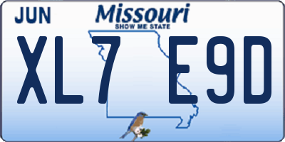 MO license plate XL7E9D
