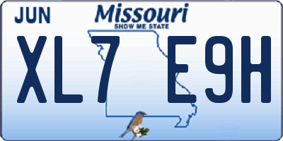 MO license plate XL7E9H