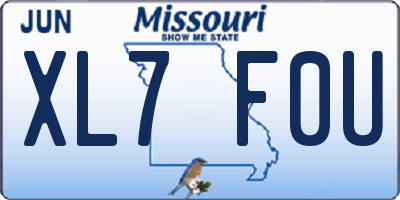 MO license plate XL7F0U
