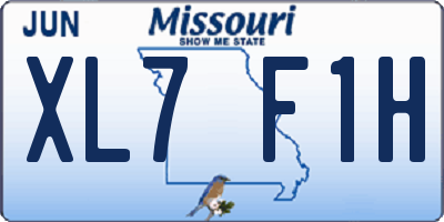MO license plate XL7F1H