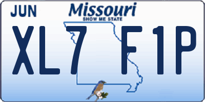 MO license plate XL7F1P