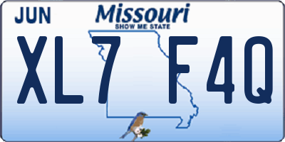 MO license plate XL7F4Q
