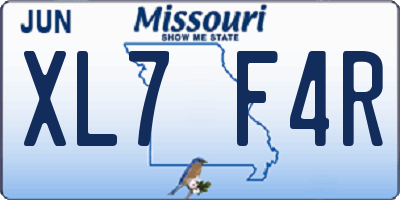 MO license plate XL7F4R