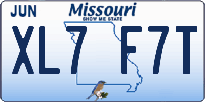 MO license plate XL7F7T
