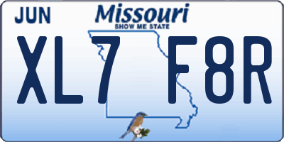 MO license plate XL7F8R