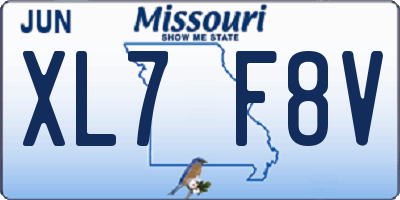 MO license plate XL7F8V