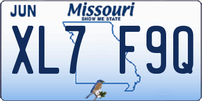 MO license plate XL7F9Q