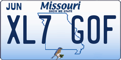 MO license plate XL7G0F