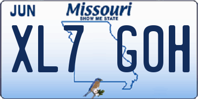 MO license plate XL7G0H