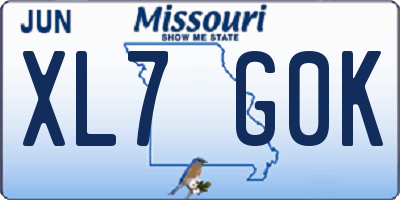 MO license plate XL7G0K