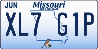 MO license plate XL7G1P