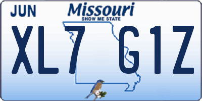 MO license plate XL7G1Z