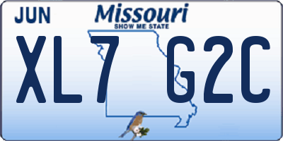 MO license plate XL7G2C