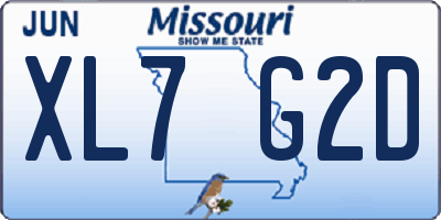 MO license plate XL7G2D