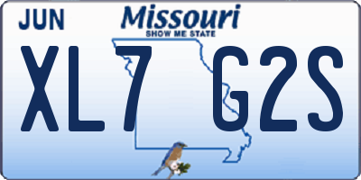 MO license plate XL7G2S