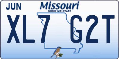 MO license plate XL7G2T