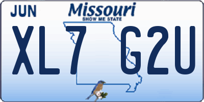 MO license plate XL7G2U