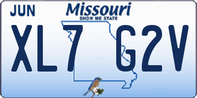 MO license plate XL7G2V
