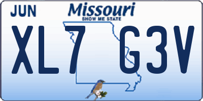 MO license plate XL7G3V